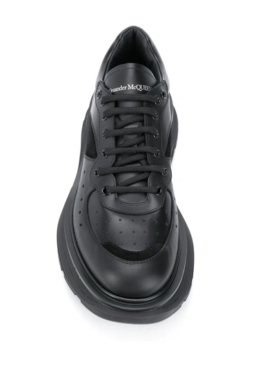 Shop Alexander Mcqueen Tread Slick Low-top Sneakers In Black