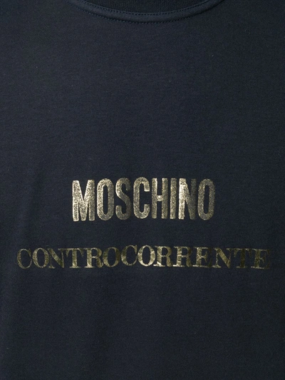Pre-owned Moschino Lettering Logo Print T-shirt In Blue