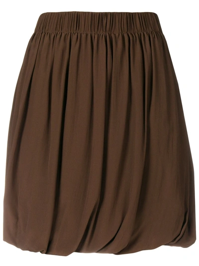 Pre-owned A.n.g.e.l.o. Vintage Cult 1990s Draped Skirt In Brown