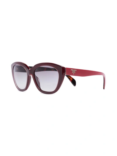 Shop Prada Two-tone Cat-eye Frames Sunglasses In Red