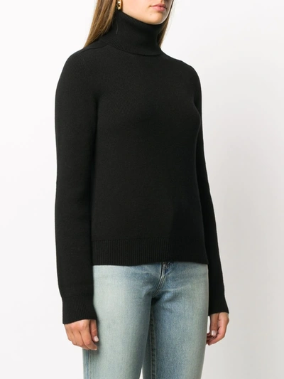 Saint Laurent Ribbed Wool And Cashmere-blend Turtleneck Sweater In Black