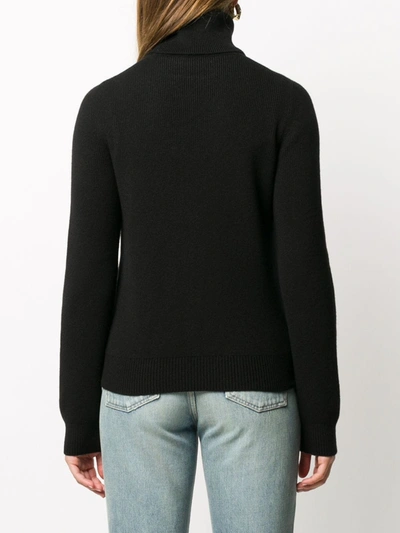 Saint Laurent Ribbed Wool And Cashmere-blend Turtleneck Sweater In Black