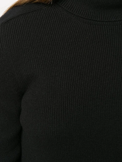 Saint Laurent Ribbed Wool And Cashmere-blend Turtleneck Sweater In Black