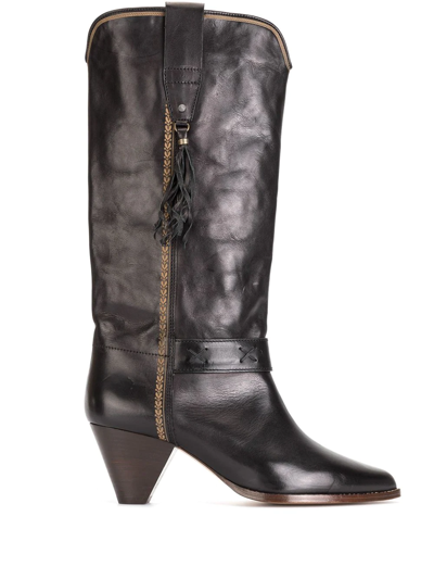 Shop Isabel Marant Dulma Leather Boots In Black