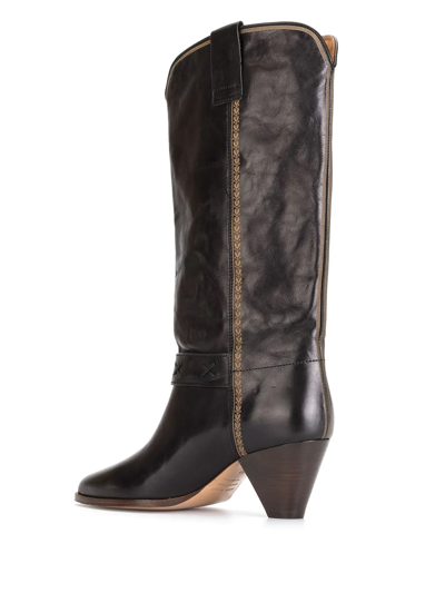 Shop Isabel Marant Dulma Leather Boots In Black