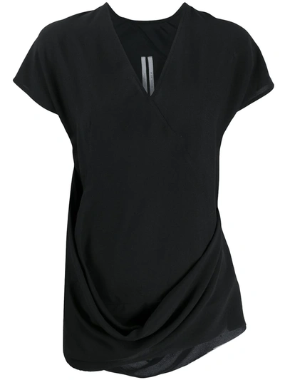 Shop Rick Owens Draped Asymmetric Top In Black