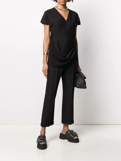 Shop Rick Owens Draped Asymmetric Top In Black