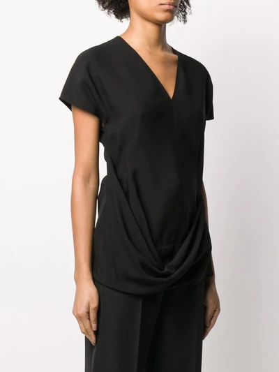 Shop Rick Owens Draped Asymmetric Top In Black