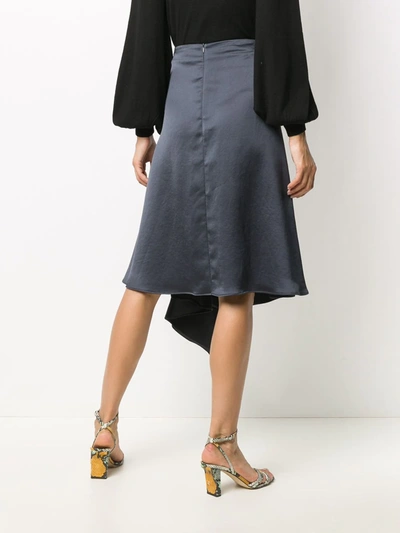 Shop P.a.r.o.s.h Privat Draped Satin Skirt In Grey