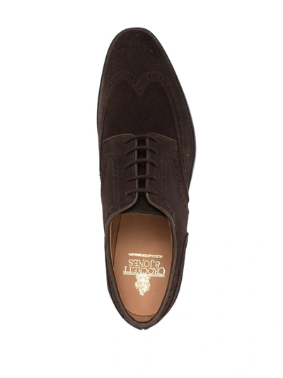 Shop Crockett & Jones Swansea Suede Brogues In Brown