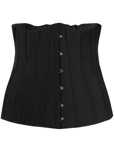 Shop Dolce & Gabbana Panelled Fitted Corset In Black