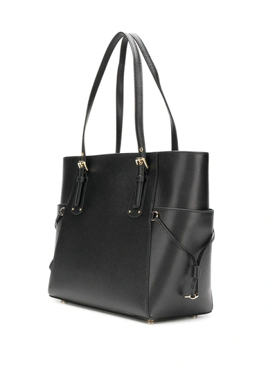 Michael Michael Kors Womens Black Voyager Leather Tote Bag In Black