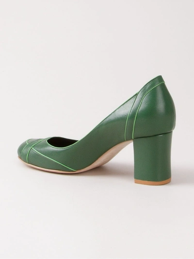 Sarah Chofakian Mid-heel Pumps In Green