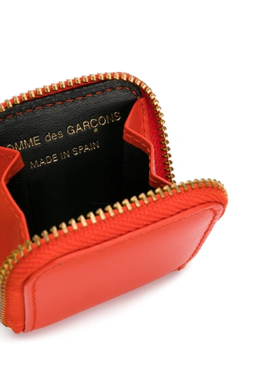 Shop Comme Des Garçons Zipped Leather Purse In Yellow