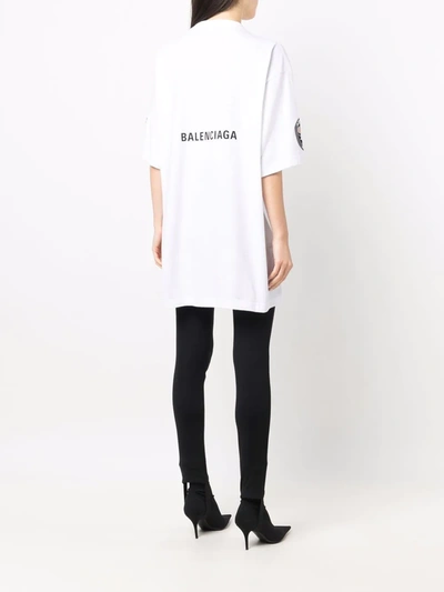 Shop Balenciaga Space Multi-patch T-shirt In Weiss