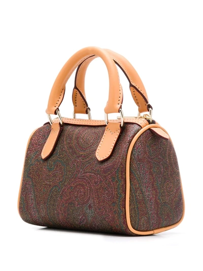 Shop Etro Bauletto Mini Satchel In Brown