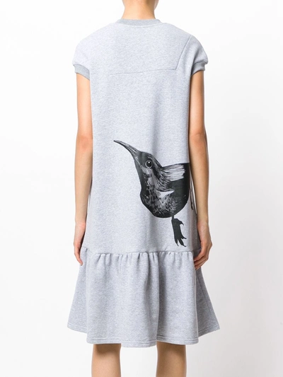 Shop Ioana Ciolacu Bird Print T-shirt Dress In Grey