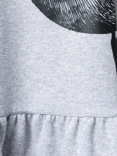 Shop Ioana Ciolacu Bird Print T-shirt Dress In Grey
