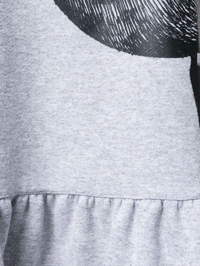 Ioana Ciolacu Bird Print T-shirt Dress In Grey