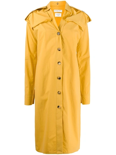 Shop Bottega Veneta Military-style Shirt Dress In Yellow