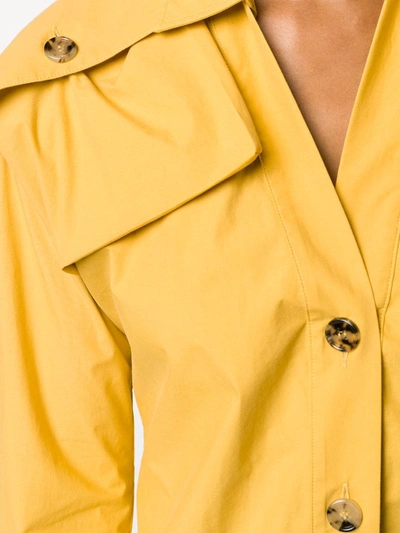 Shop Bottega Veneta Military-style Shirt Dress In Yellow