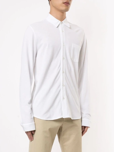 Shop Sunspel Pique Relaxed Shirt In White