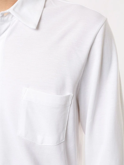 Shop Sunspel Pique Relaxed Shirt In White