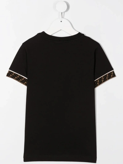 Shop Fendi Ff-trim T-shirt In Black