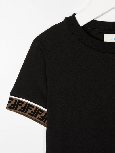 Shop Fendi Ff-trim T-shirt In Black