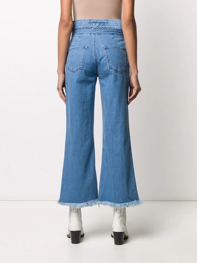 Shop J Brand Denim High Waisted Cropped Jeans In Blue