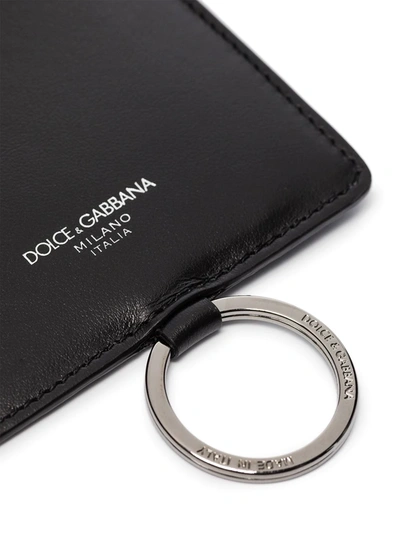 Shop Dolce & Gabbana Lanyard Dropped Cardholder In Black