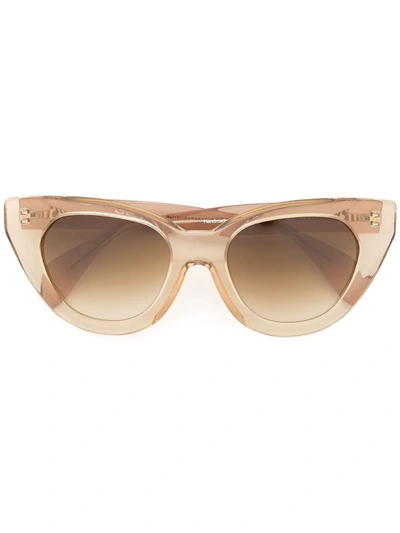 Shop Oscar De La Renta Holly Audrey Large Sunglasses In Brown