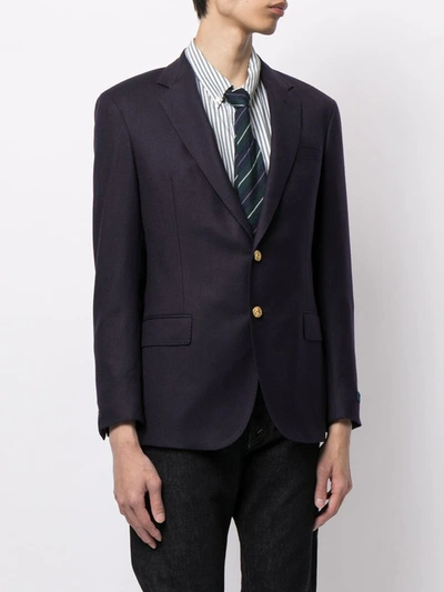 Shop Polo Ralph Lauren Single-breasted Wool Blazer In Blue