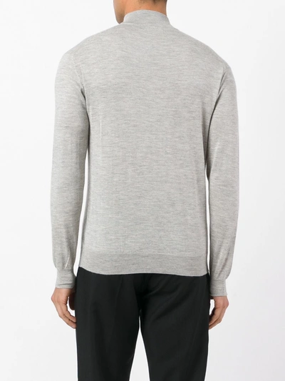 N•peal Fine Gauge Mock Turtle Neck Jumper In Grey