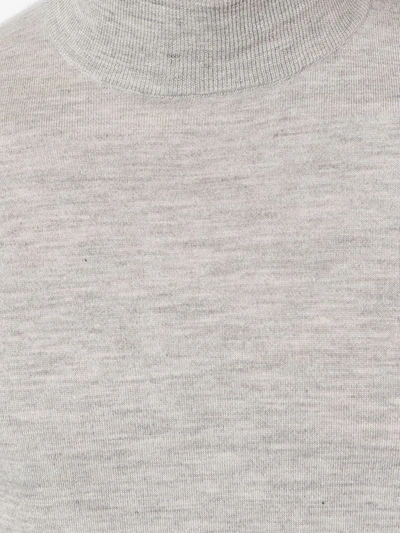 N•peal Fine Gauge Mock Turtle Neck Jumper In Grey