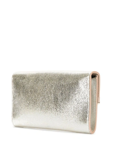 Shop Jimmy Choo Emmie Leather Clutch Bag In Metallic