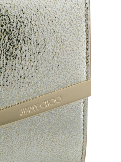 Shop Jimmy Choo Emmie Leather Clutch Bag In Metallic