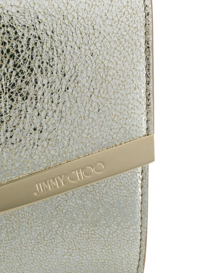 Jimmy Choo Emmie Leather Clutch Bag In Metallic
