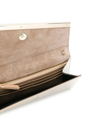 Jimmy Choo Emmie Leather Clutch Bag In Metallic