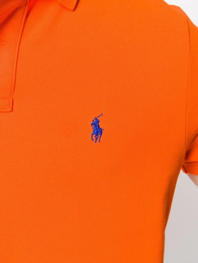 Shop Polo Ralph Lauren Logo-embroidered Piqué Polo Shirt In Orange