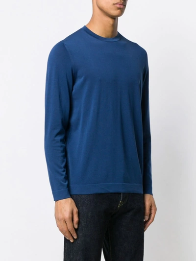 Shop Drumohr Crew-neck Long-sleeved Top In Blue