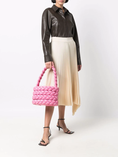 Shop A.w.a.k.e. Elea Braided Basket Bag In Rosa