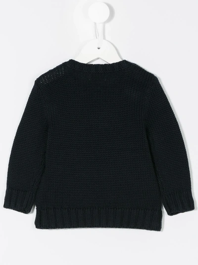 Shop Ralph Lauren Logo Knit Sweater In Blue