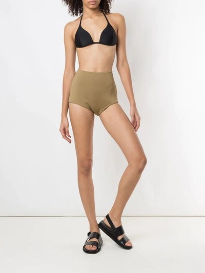 Shop Gloria Coelho High Waist Bikini Bottom In Neutrals