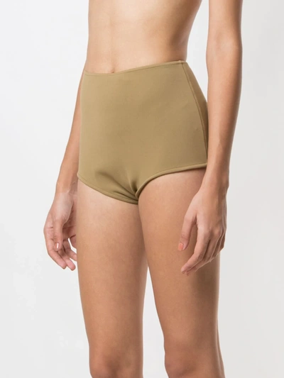 Shop Gloria Coelho High Waist Bikini Bottom In Neutrals