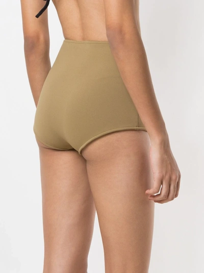 Shop Gloria Coelho High Waist Bikini Bottom In Neutrals