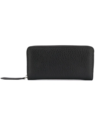 Shop Maison Margiela Textured Zip Around Wallet In Black