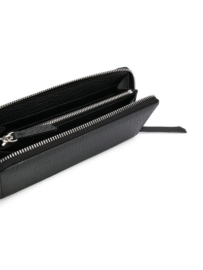 Maison Margiela Textured Zip Around Wallet In Black