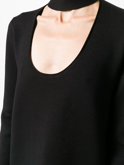 Shop Bottega Veneta Choker Neck Dress In Black