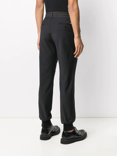 Shop Dolce & Gabbana Stretch Wool Jogging Bottoms In Black